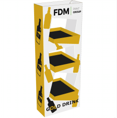 Free standing display with tilted trays