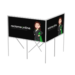 Vrijstaand V-spandoekframe